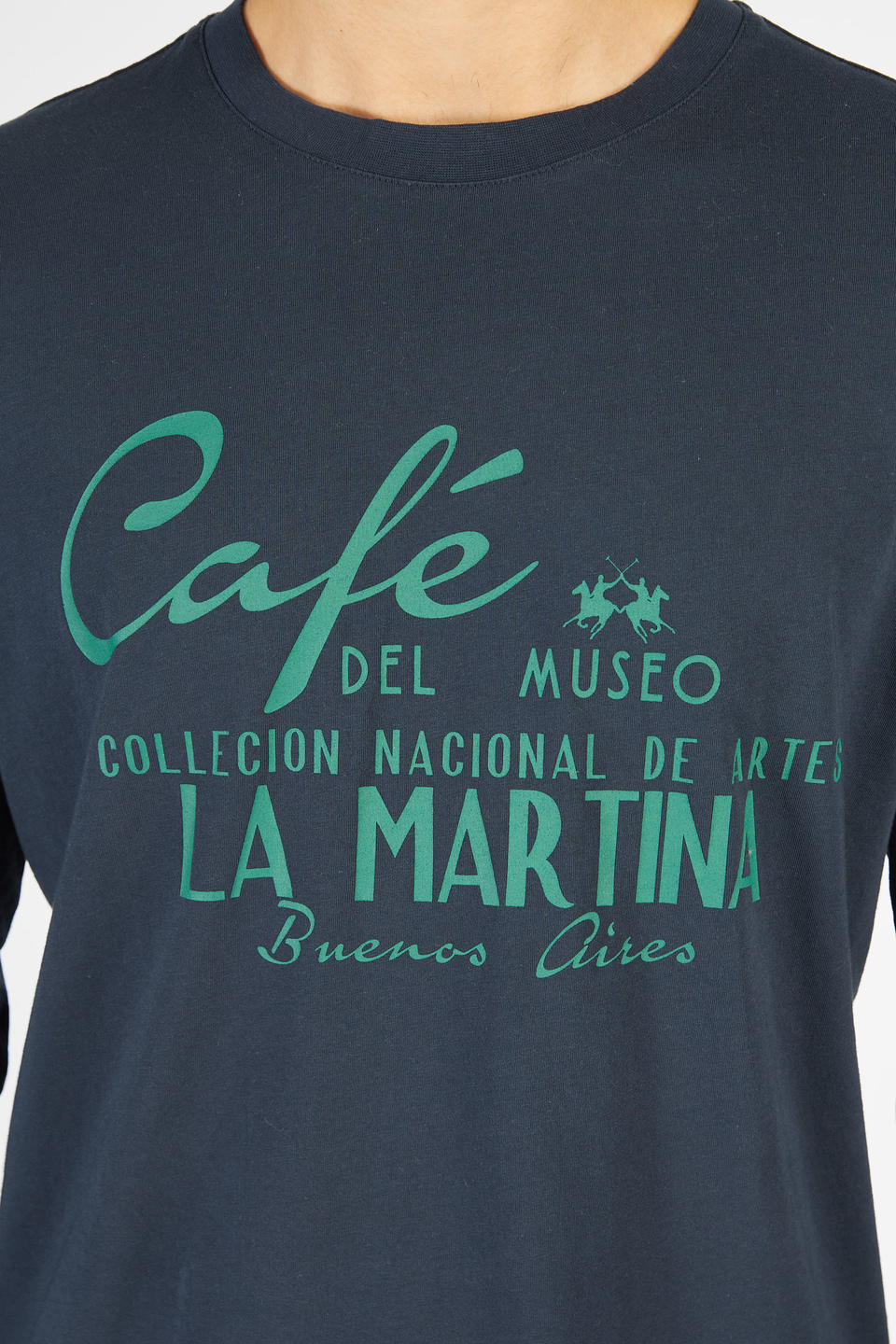 T-shirt da uomo a maniche lunghe in cotone 100% regular fit | La Martina - Official Online Shop