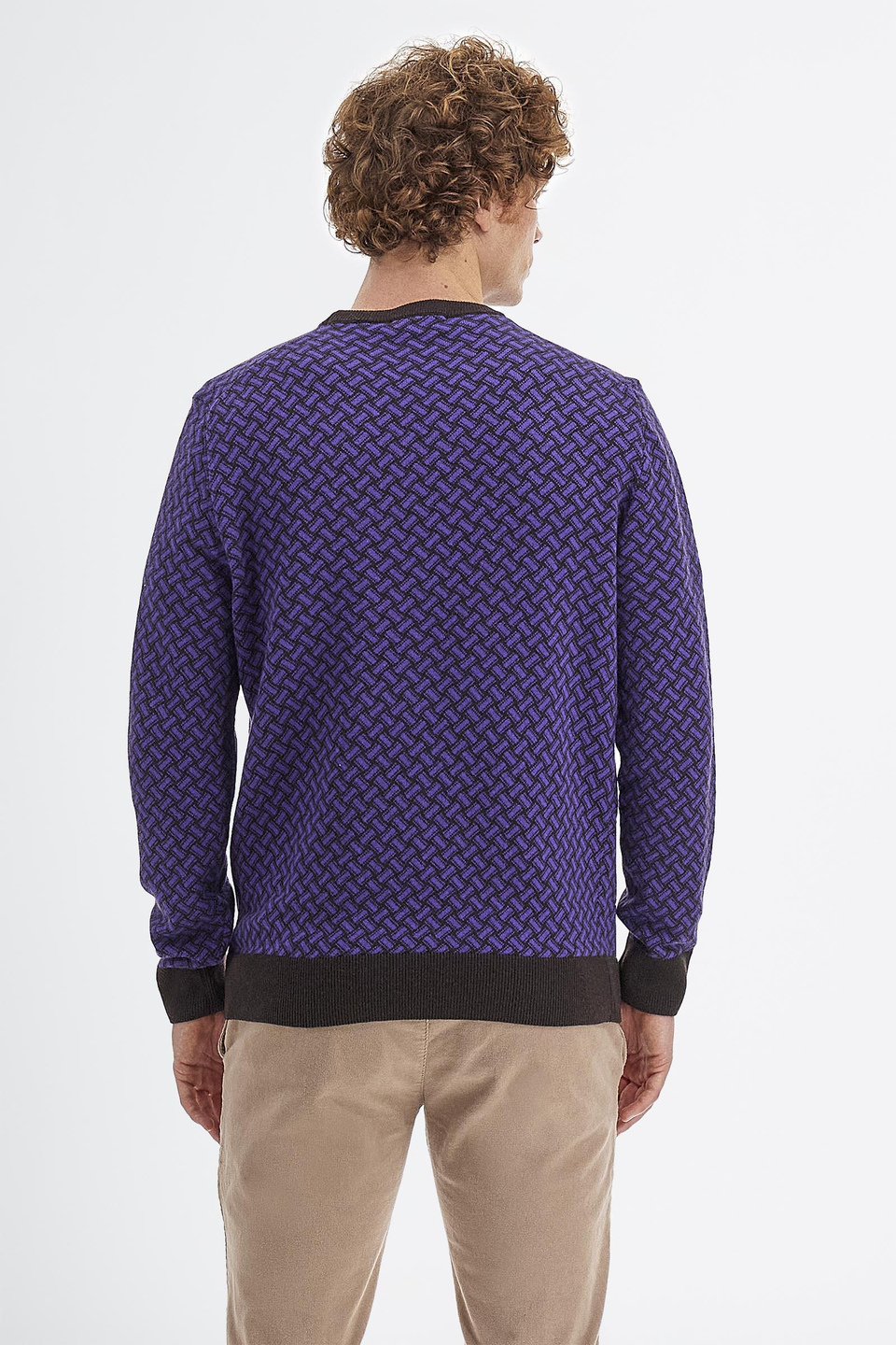 Men’s crew neck sweater Argentina with long sleeves in regular fit cashmere merino wool blend | La Martina - Official Online Shop