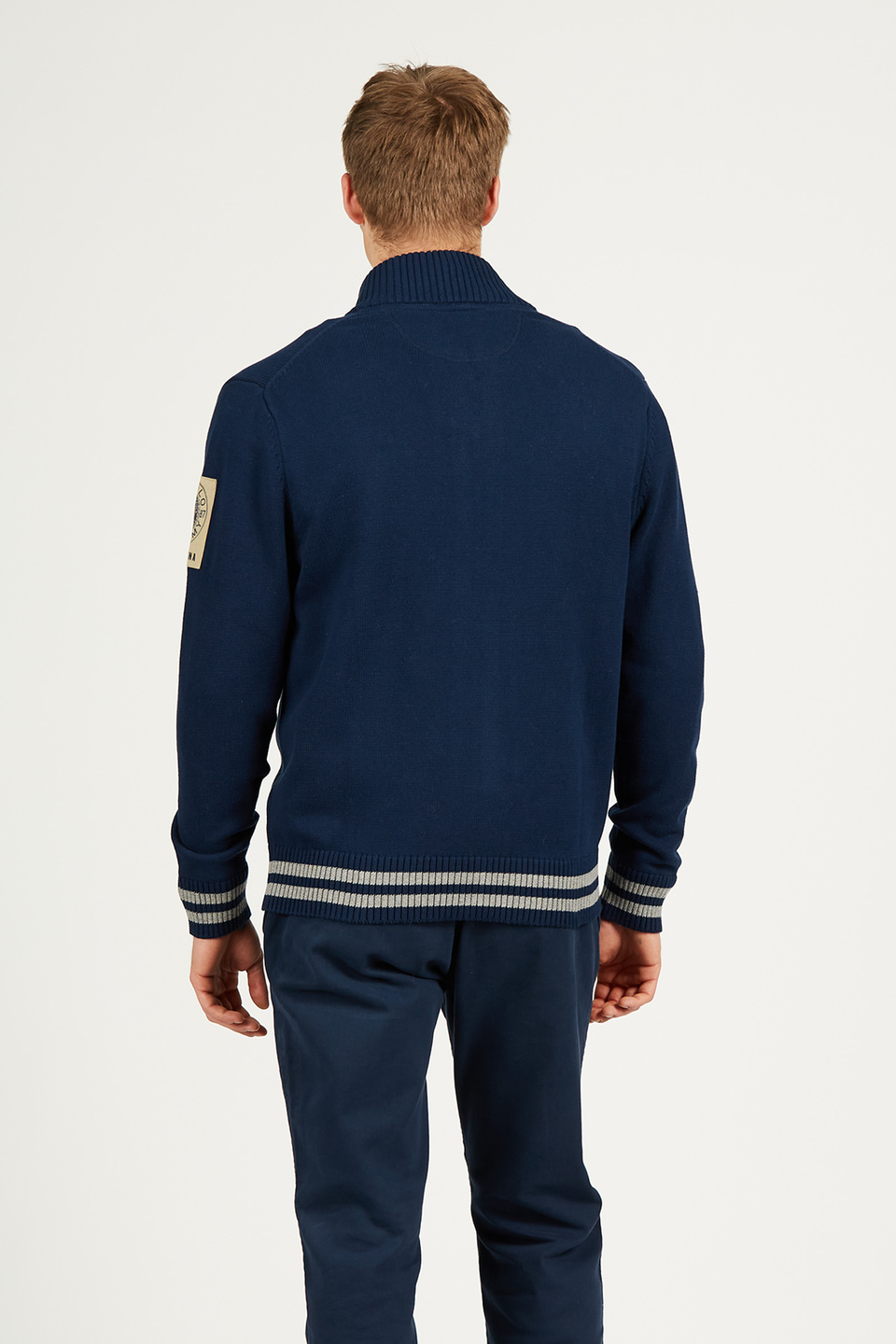 Men’s sweatshirt with front zip closure in 100% cotton comfort fit | La Martina - Official Online Shop