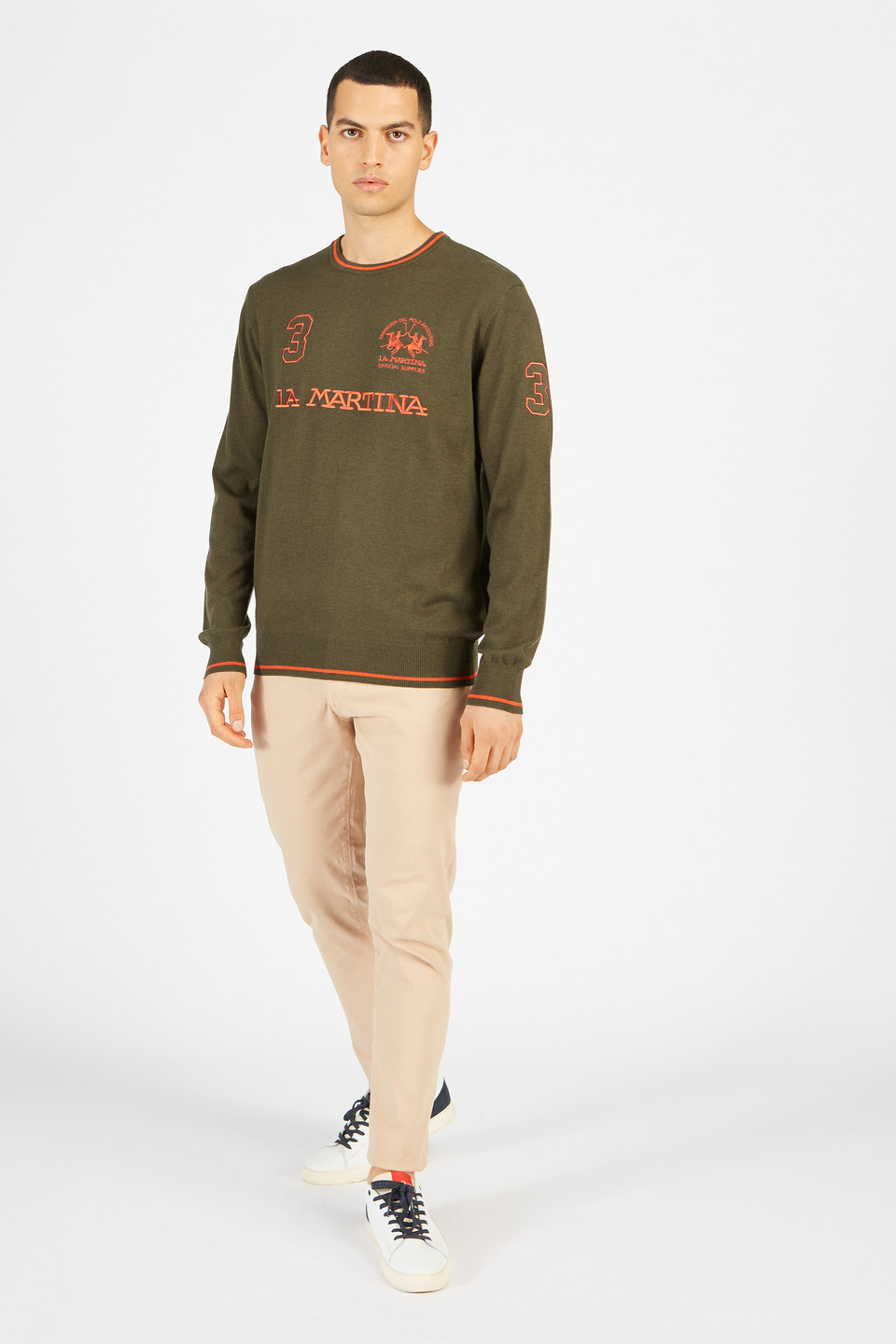 Maglione tricot da uomo in lambscot girocollo regular fit | La Martina - Official Online Shop