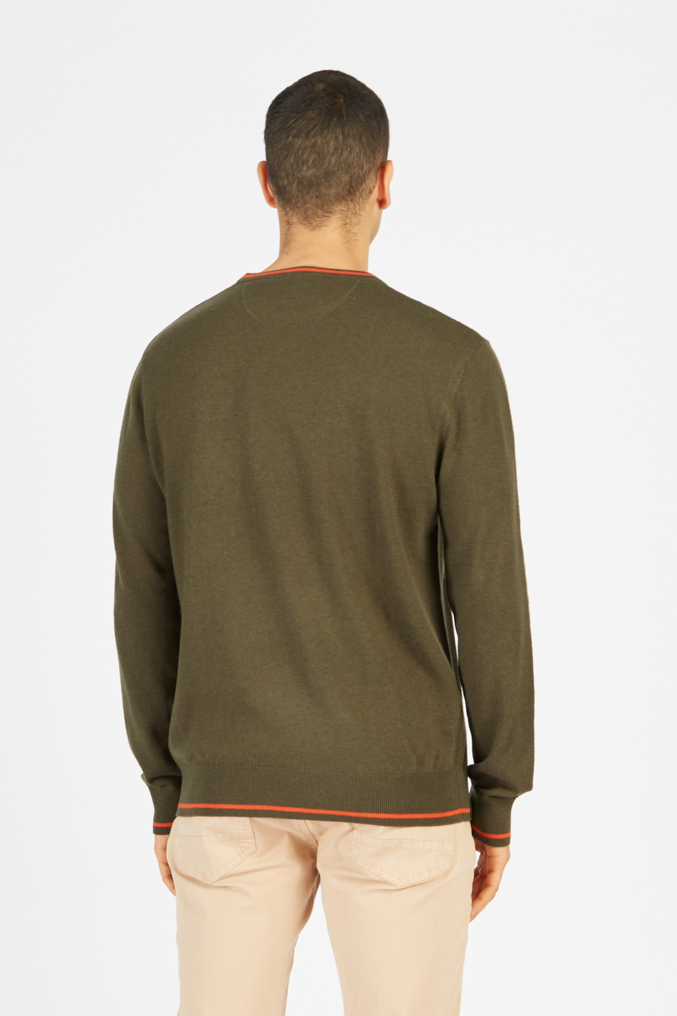 Men’s knit sweater in lambscot regular fit crew neck | La Martina - Official Online Shop