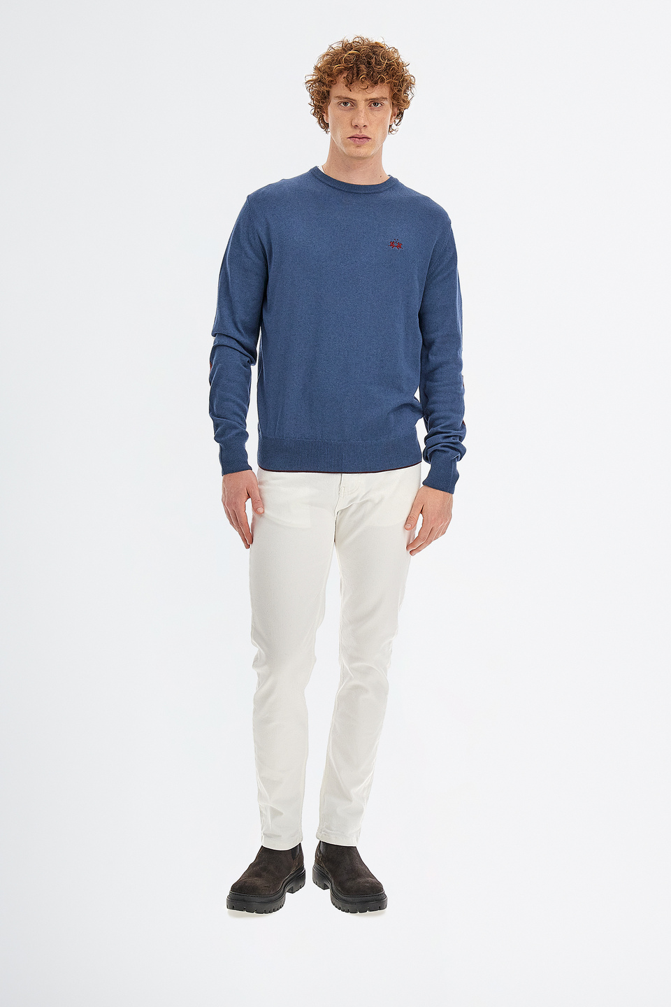 Men’s trousers in stretch cotton regular fit chino model | La Martina - Official Online Shop