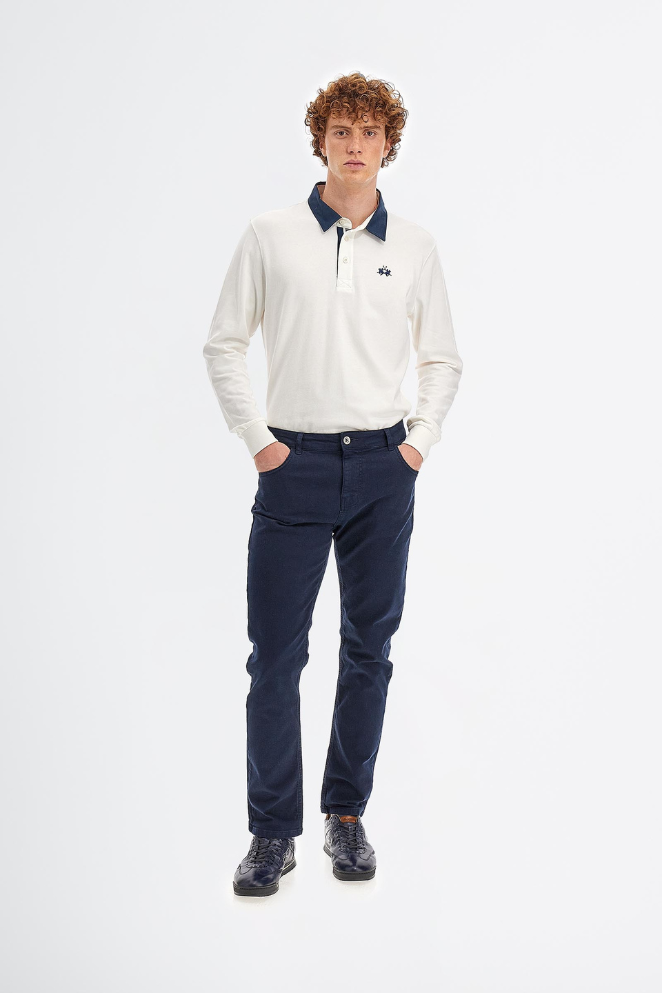 Pantalon pour homme en coton élastique coupe classique chinois | La Martina - Official Online Shop