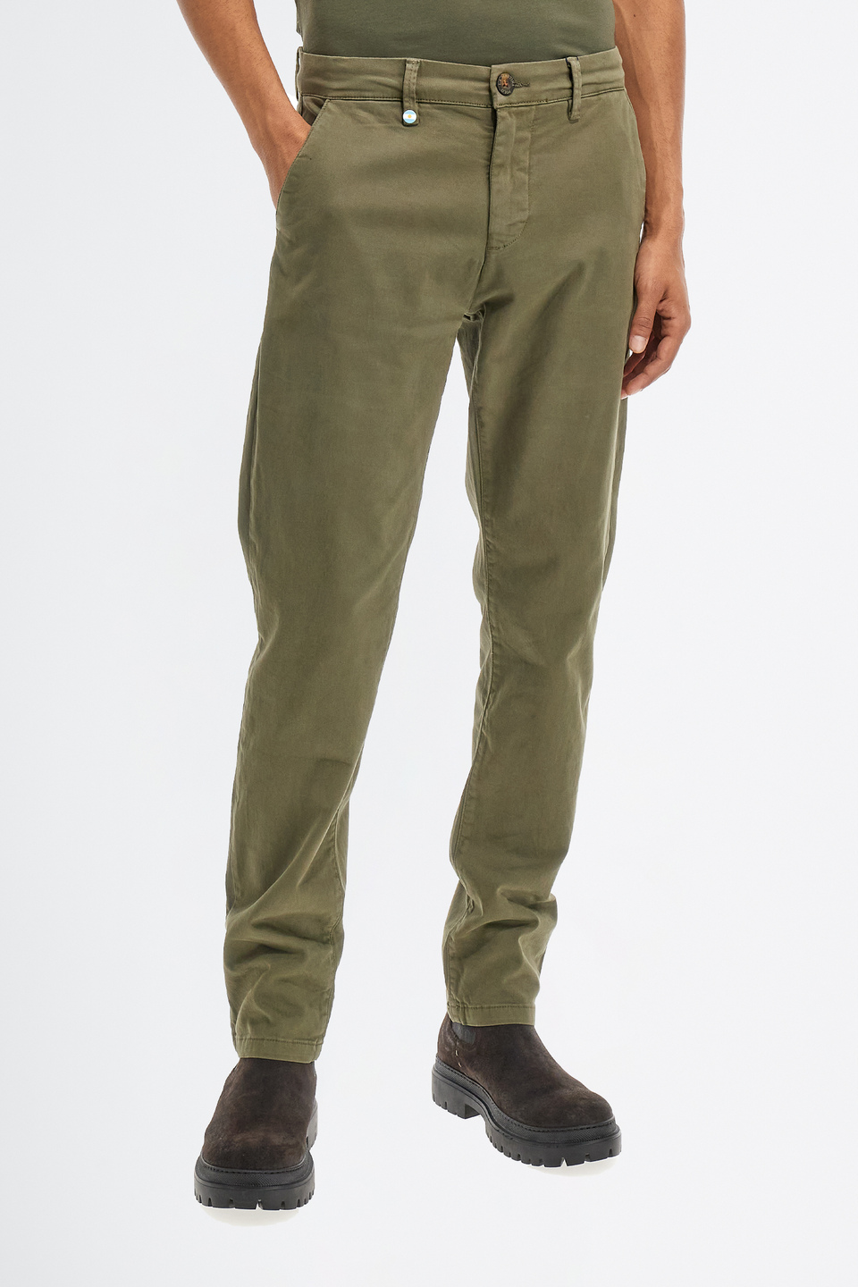 Stone Cotton Twill Trousers - Roderick Charles-anthinhphatland.vn
