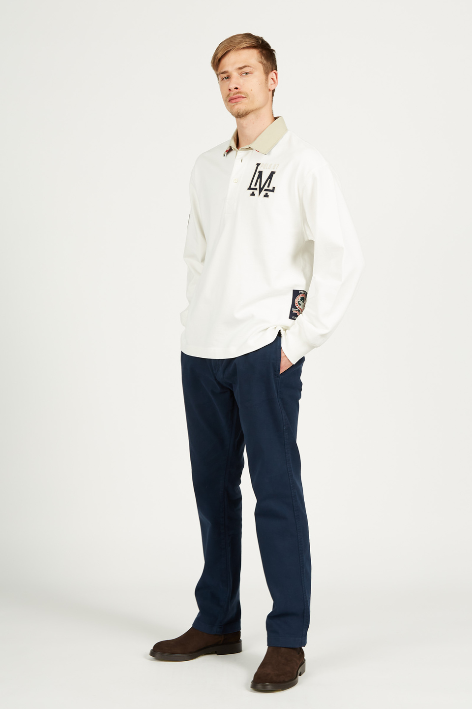 Pantalone da uomo in cotone modello chino regular fit | La Martina - Official Online Shop
