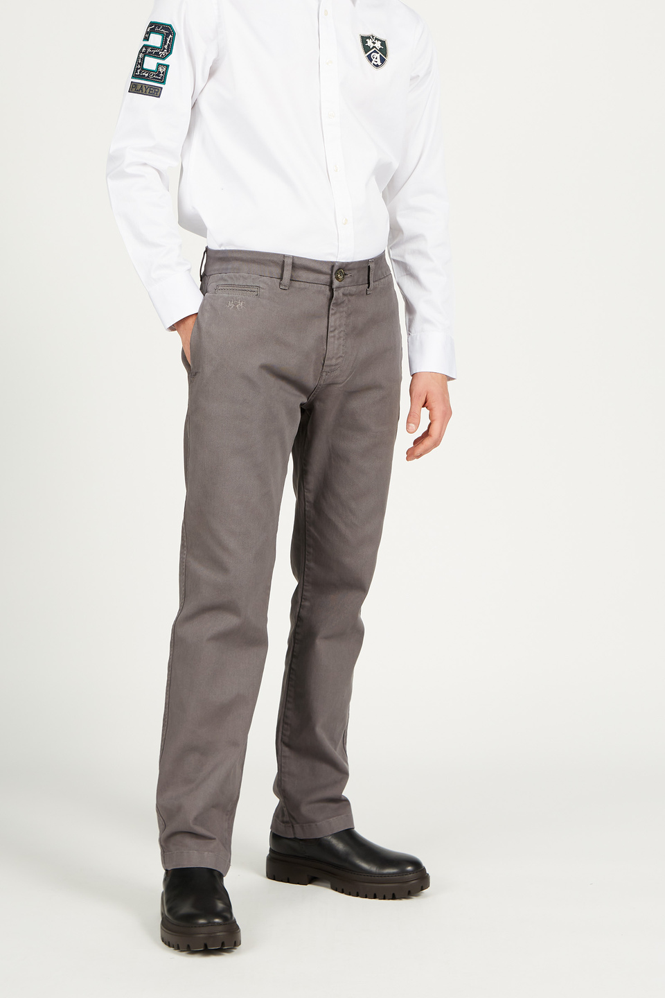 Men’s trousers in cotton regular fit chino model | La Martina - Official Online Shop