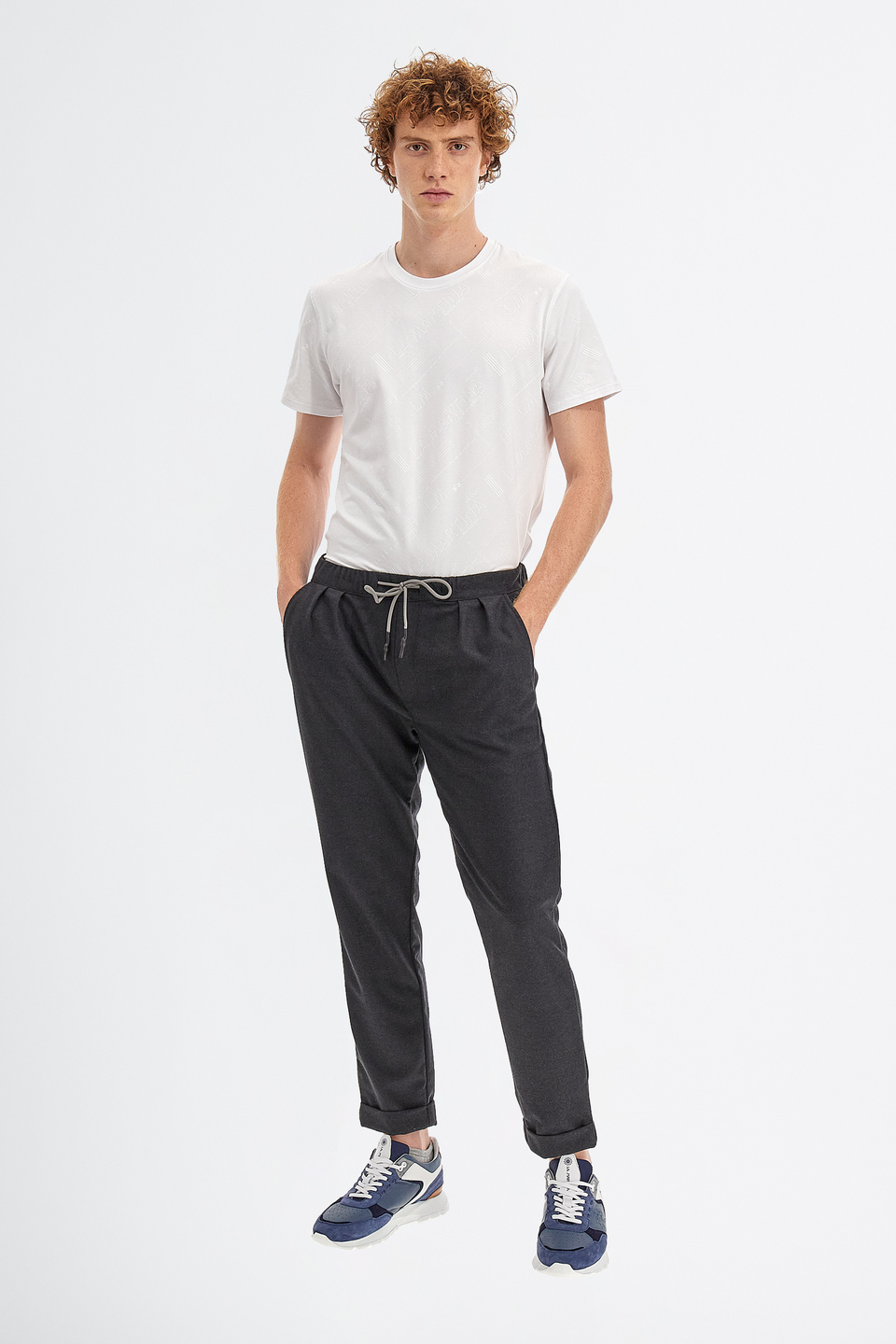 Pantalon Timeless homme en tissu mixte en flanelle regular fit | La Martina - Official Online Shop