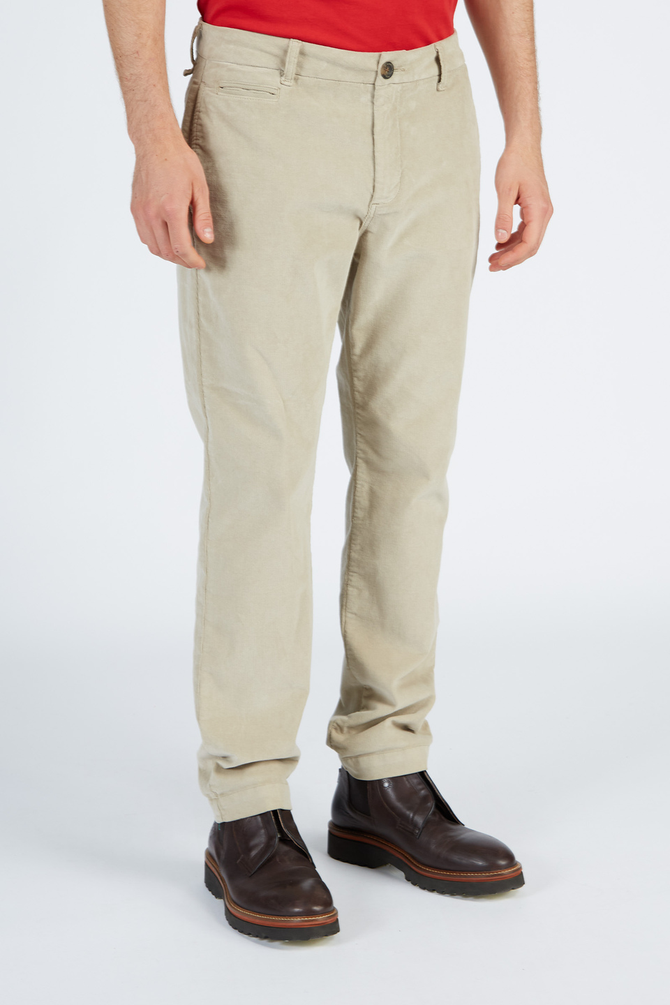 Men’s 5 pockets corduroy regular fit trousers | La Martina - Official Online Shop