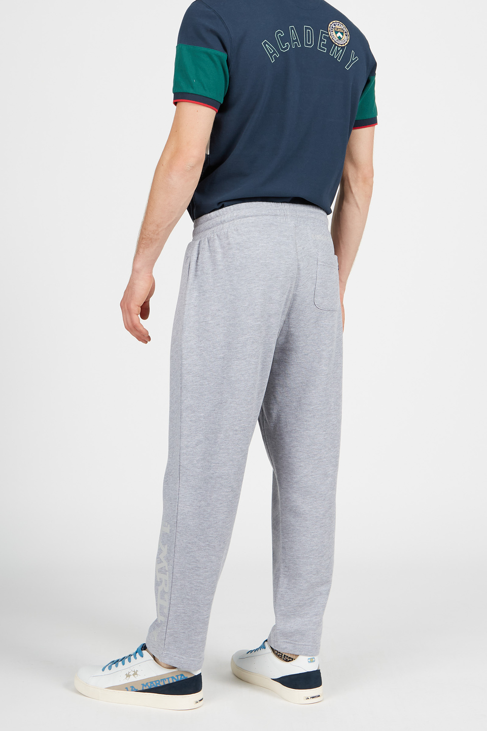 Pantalon homme de joggeur en coton avec cordon de serrage | La Martina - Official Online Shop