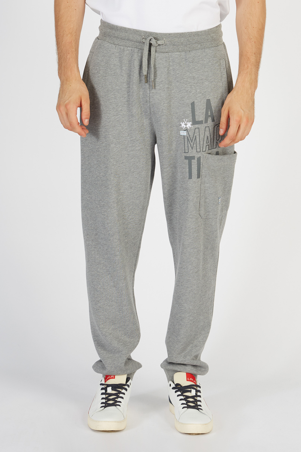 Regular fit cotton jogger trousers for men | La Martina - Official Online Shop