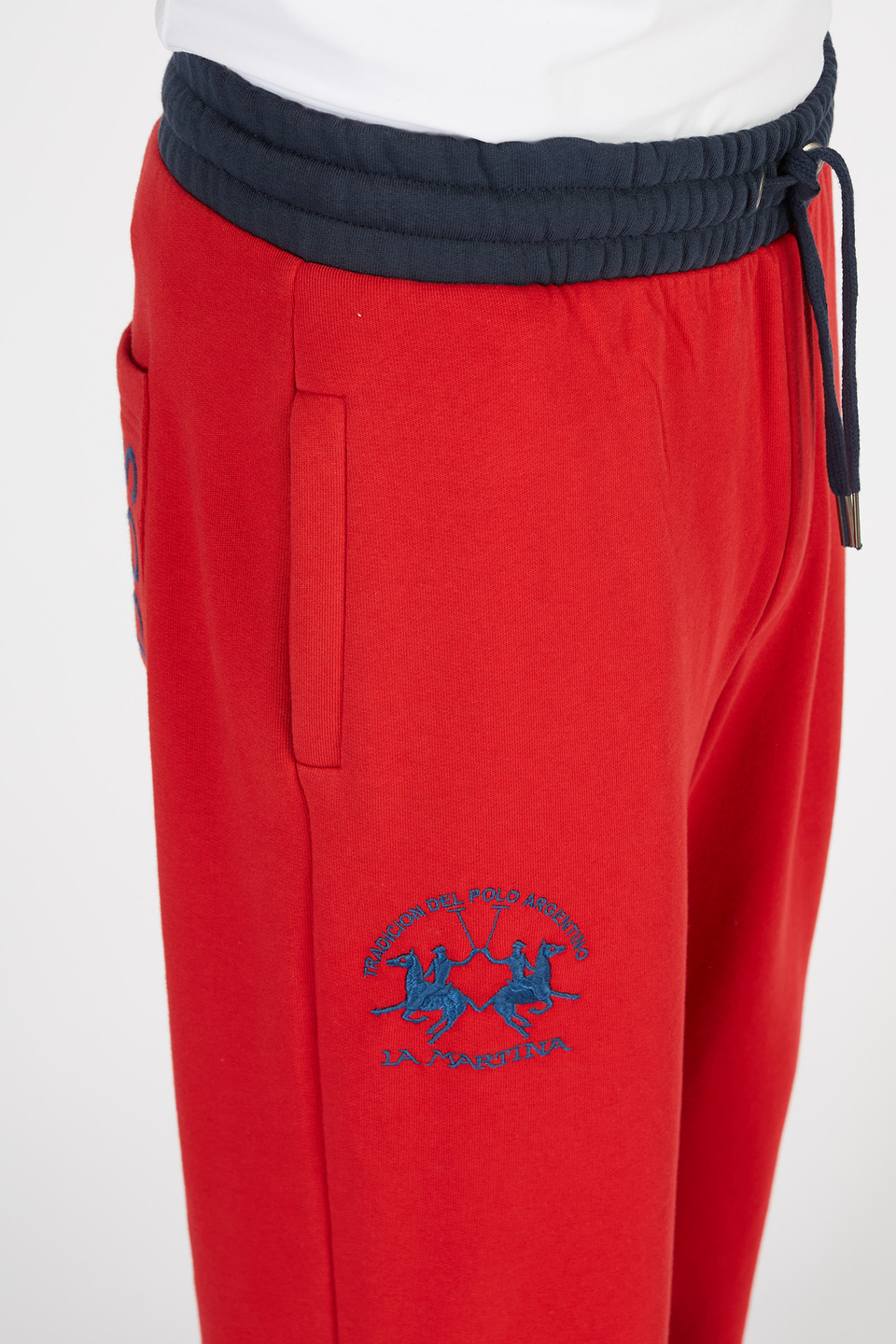 Comfort fit cotton jogger trousers for men | La Martina - Official Online Shop