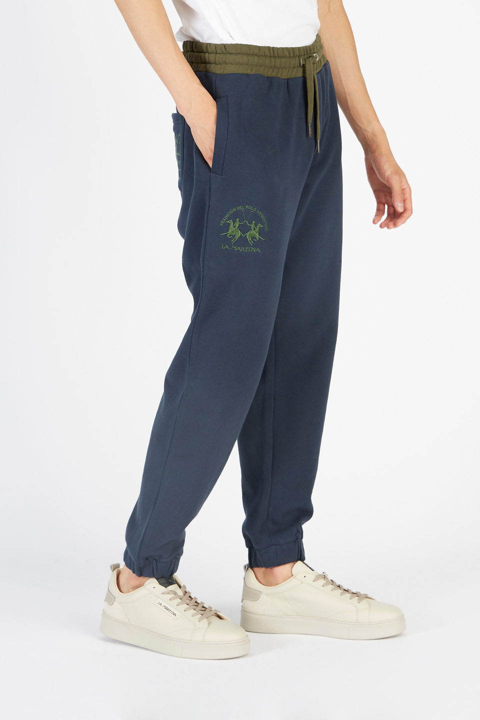 Comfort fit cotton jogger trousers for men | La Martina - Official Online Shop