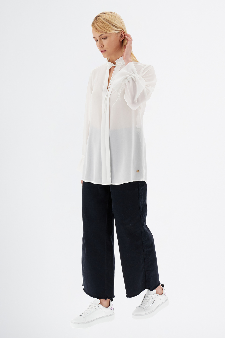 Chemise femme Argentine tissu georgette coupe régulière manches longues | La Martina - Official Online Shop