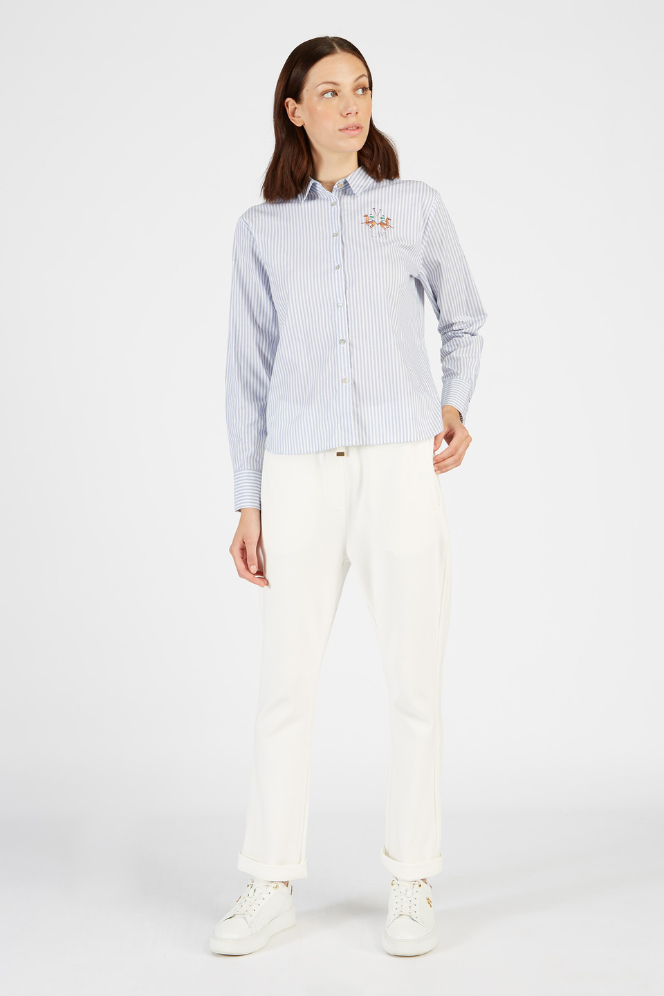 Striped-coloured cotton shirt | La Martina - Official Online Shop