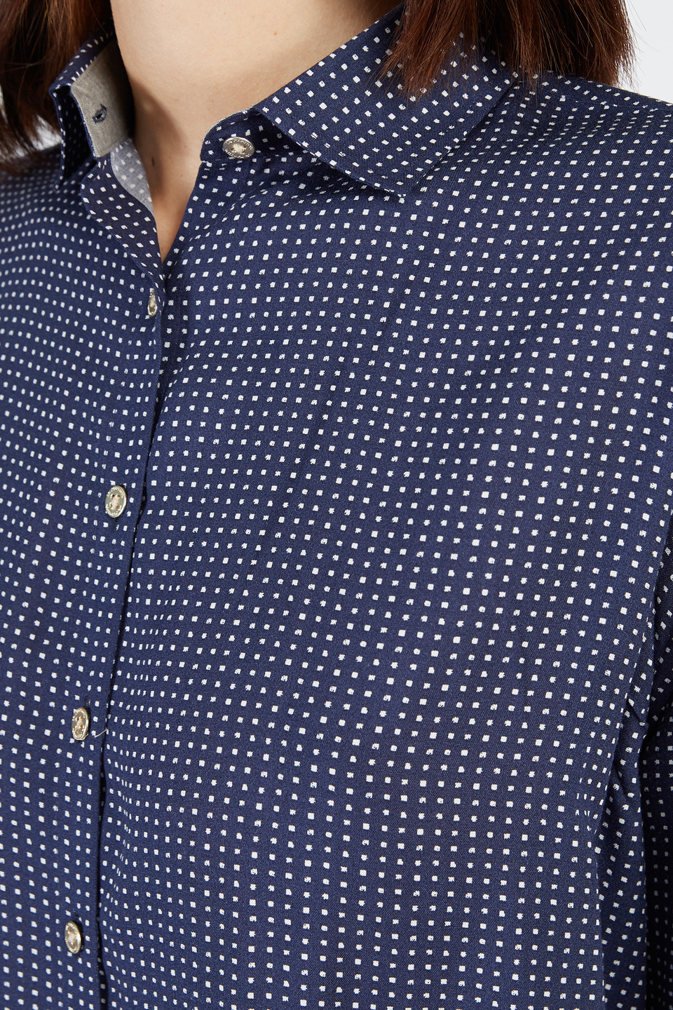 Timeless polka dot solid color viscose shirt | La Martina - Official Online Shop