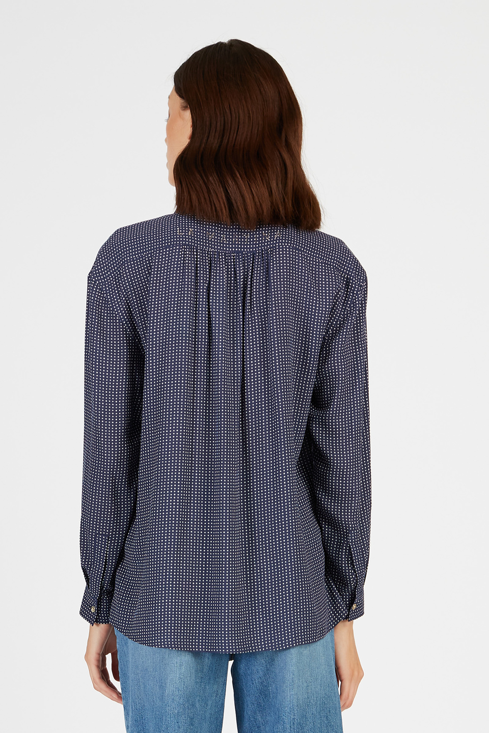 Timeless polka dot solid color viscose shirt | La Martina - Official Online Shop