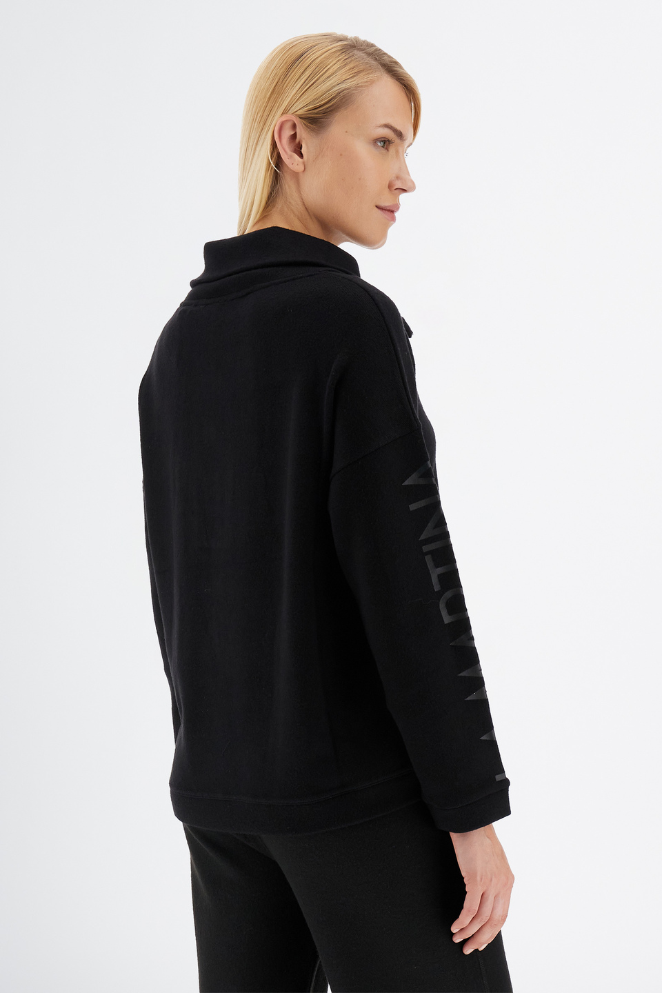 Sweat-shirt Jet Set pour femme en tissu mixte avec demi-zip | La Martina - Official Online Shop