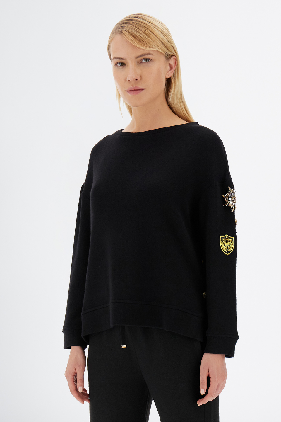 Women’s high neck sweatshirt and regular fit long sleeves | La Martina - Official Online Shop