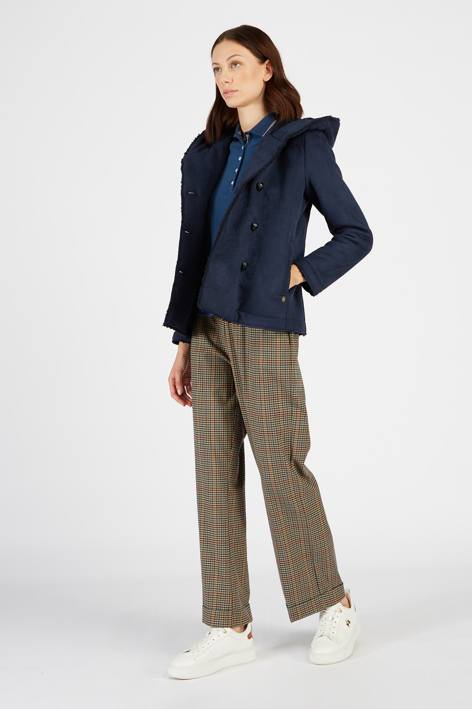 Women’s velvet-effect jacket with buttons regular fit | La Martina - Official Online Shop