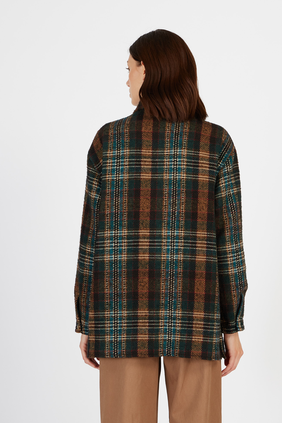 Veste en laine à manches longues à carreaux coupe classique | La Martina - Official Online Shop