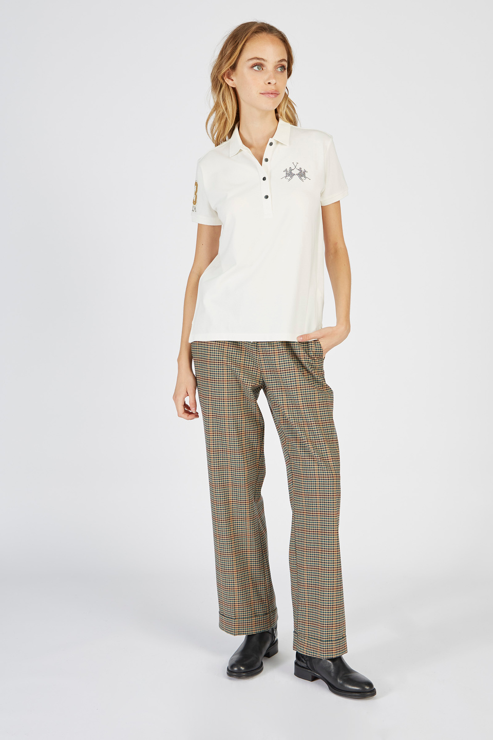 Jet Set short-sleeved polo shirt in cotton pique-stretch regular fit | La Martina - Official Online Shop