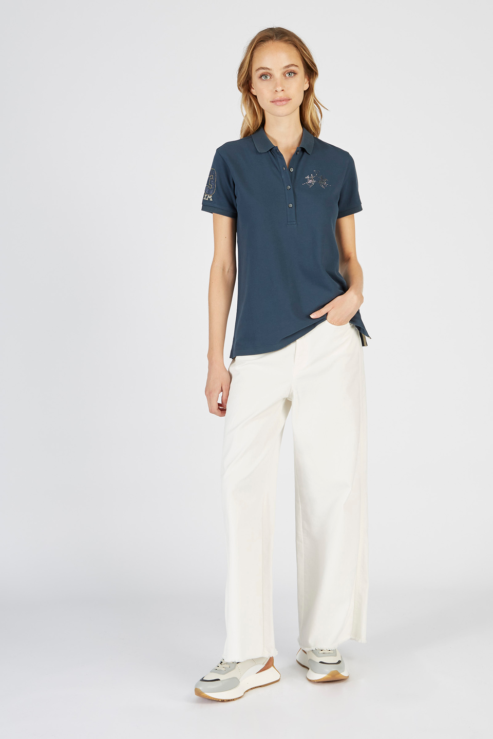 Polo à manches courtes Jet Set en coton piqué stretch régulier | La Martina - Official Online Shop