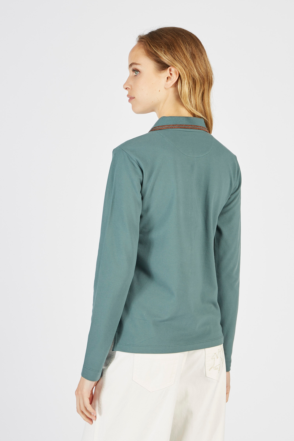 Argentina Regular Fit Stretch Cotton Long Sleeve Women’s Polo | La Martina - Official Online Shop
