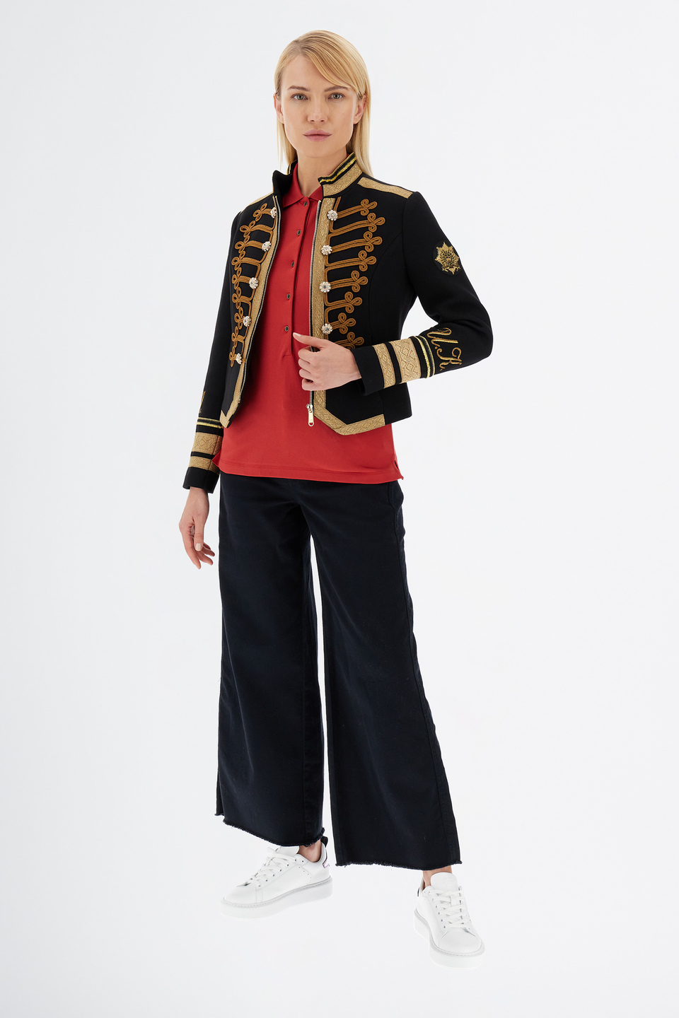 Polo donna Guards maniche lunghe in cotone piqué stretch | La Martina - Official Online Shop