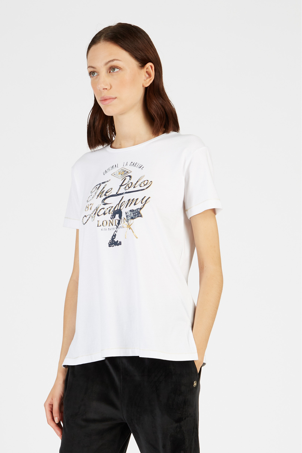 T-shirt in cotone con stampa regular fit | La Martina - Official Online Shop