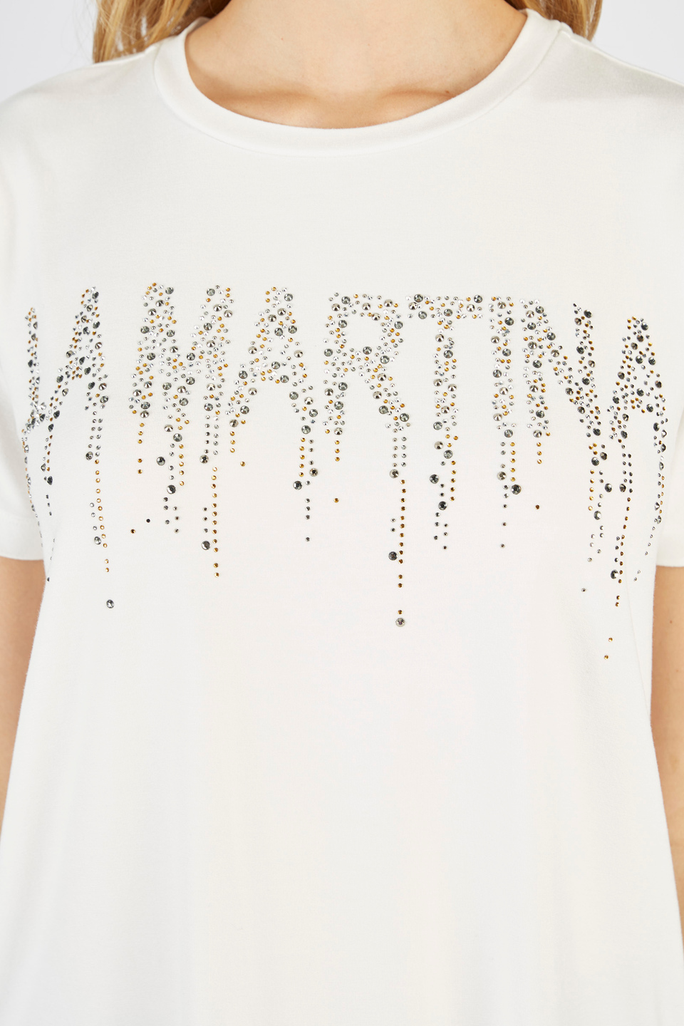Fabric t-shirt with regular fit print | La Martina - Official Online Shop