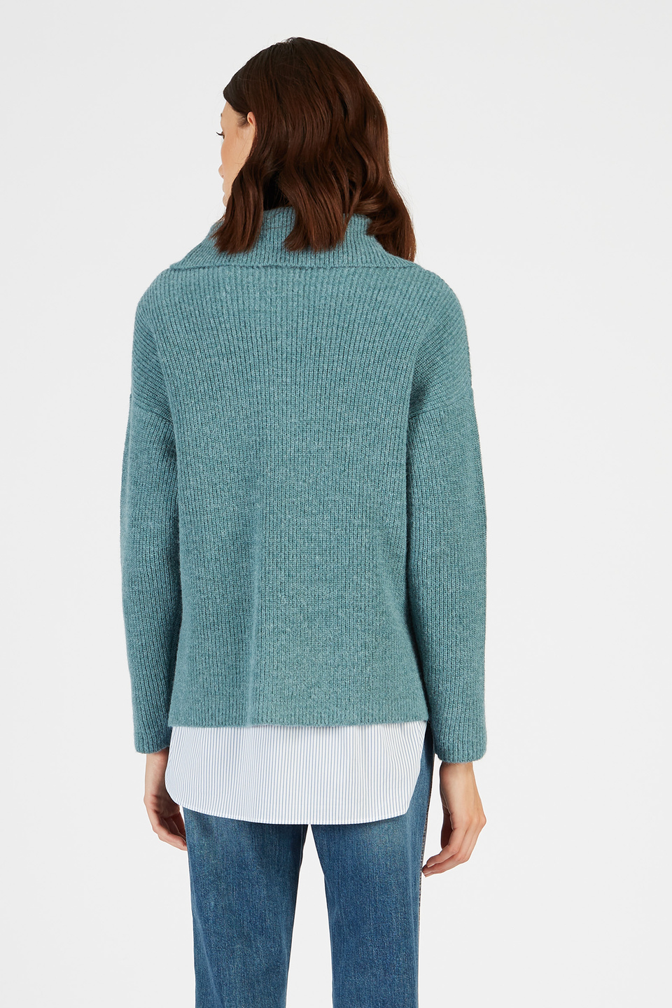 Pull tricot femme col haut en alpaga regular fit avec zip | La Martina - Official Online Shop