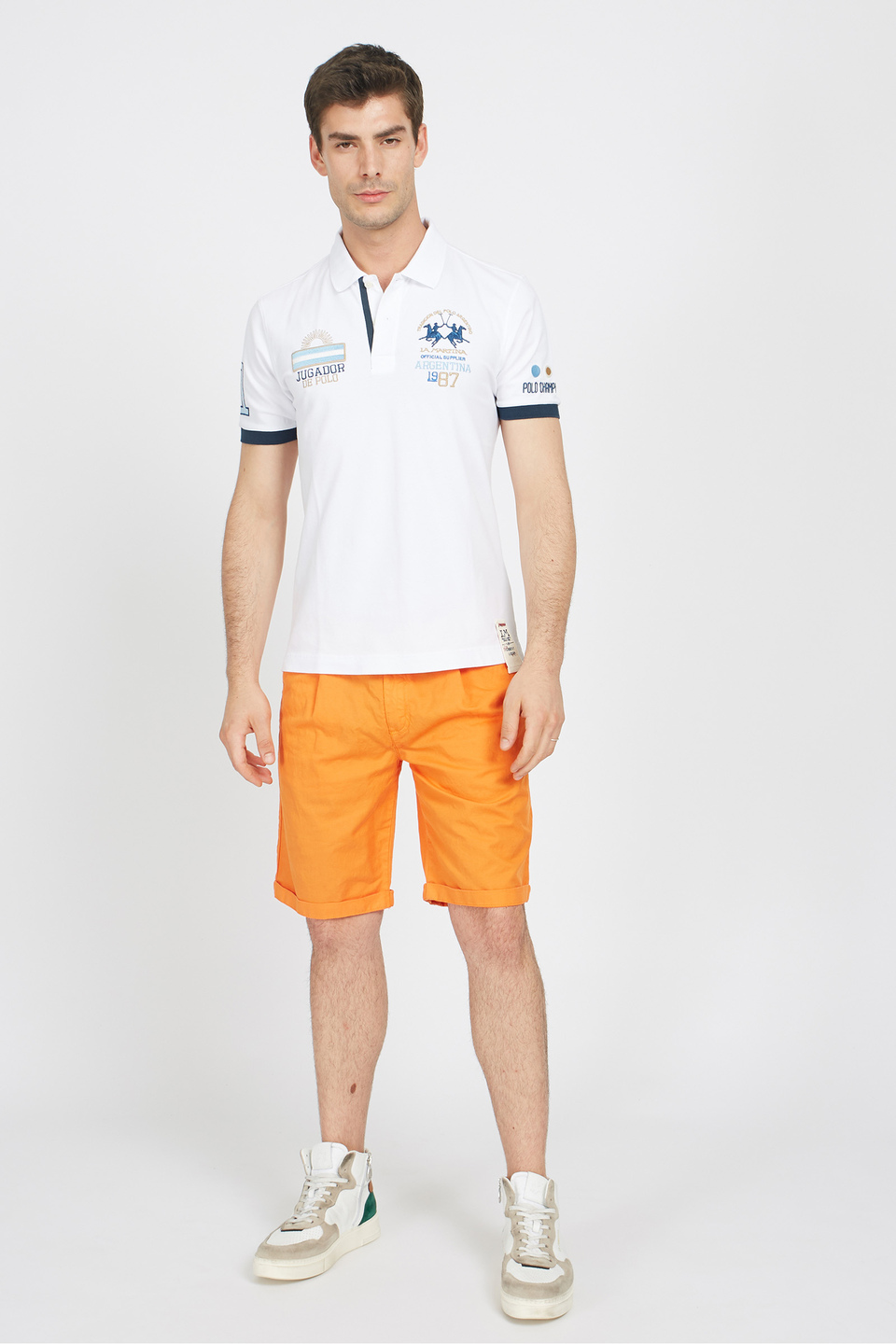 Man bermuda shorts in linen and cotton regular fit  -  Vics | La Martina - Official Online Shop
