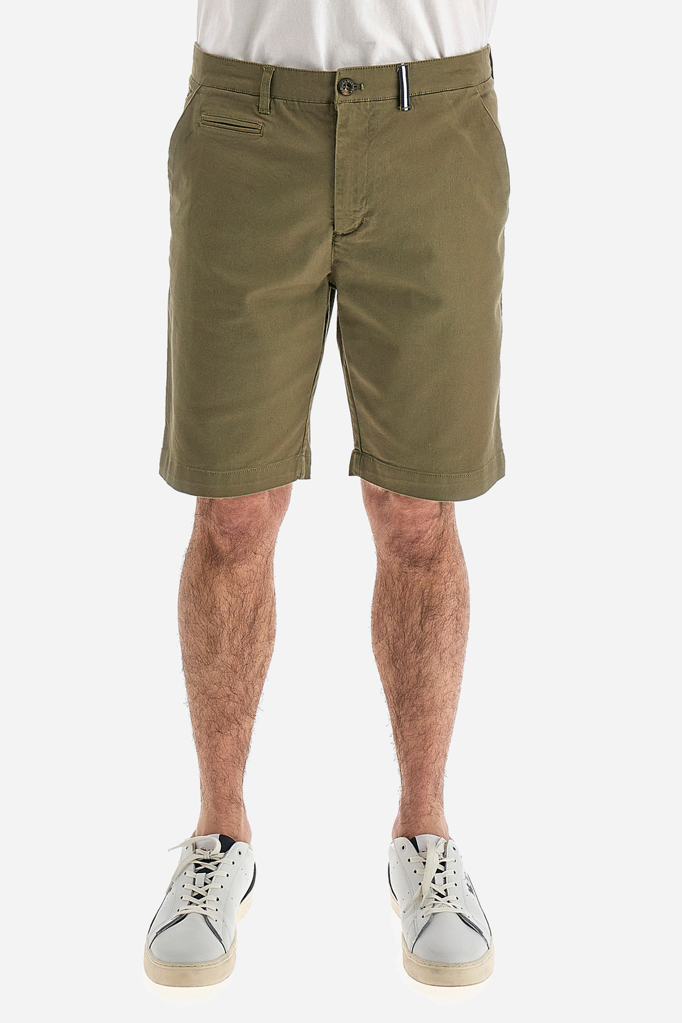 Man bermuda shorts in cotton stretch slim fit  -  Vardan | La Martina - Official Online Shop