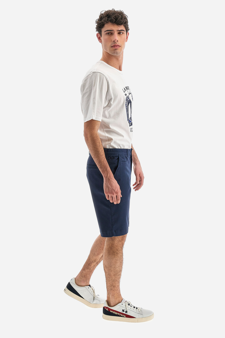 Bermuda da uomo in cotone elasticizzato slim fit  -  Vardan | La Martina - Official Online Shop