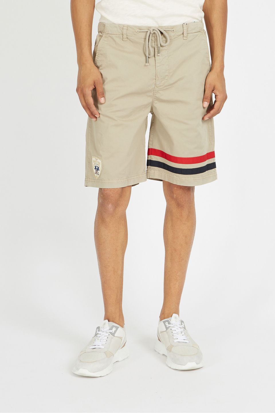 Man bermuda shorts in cotton stretch regular fit  -  Vered | La Martina - Official Online Shop