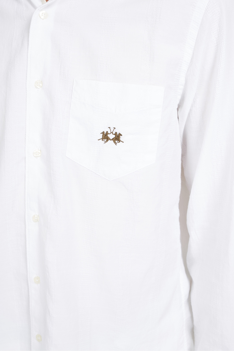 Camicia uomo a maniche lunghe in cotone regular fit- Victoriano | La Martina - Official Online Shop