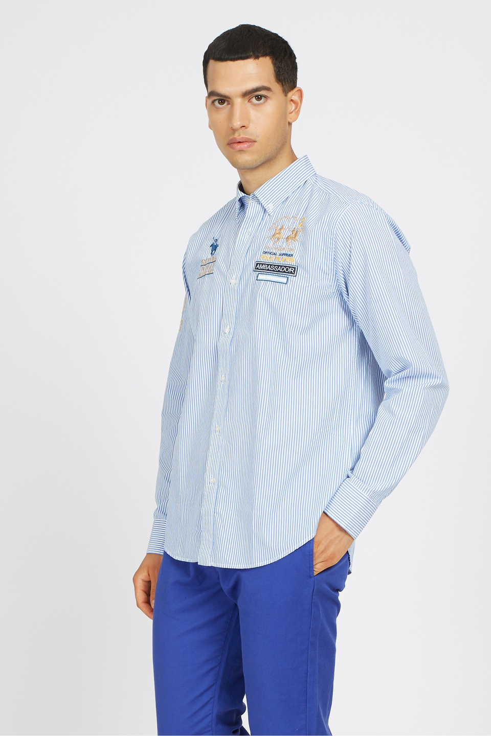 Men's regular fit long-sleeved shirt in cotton - Valleri | La Martina - Official Online Shop