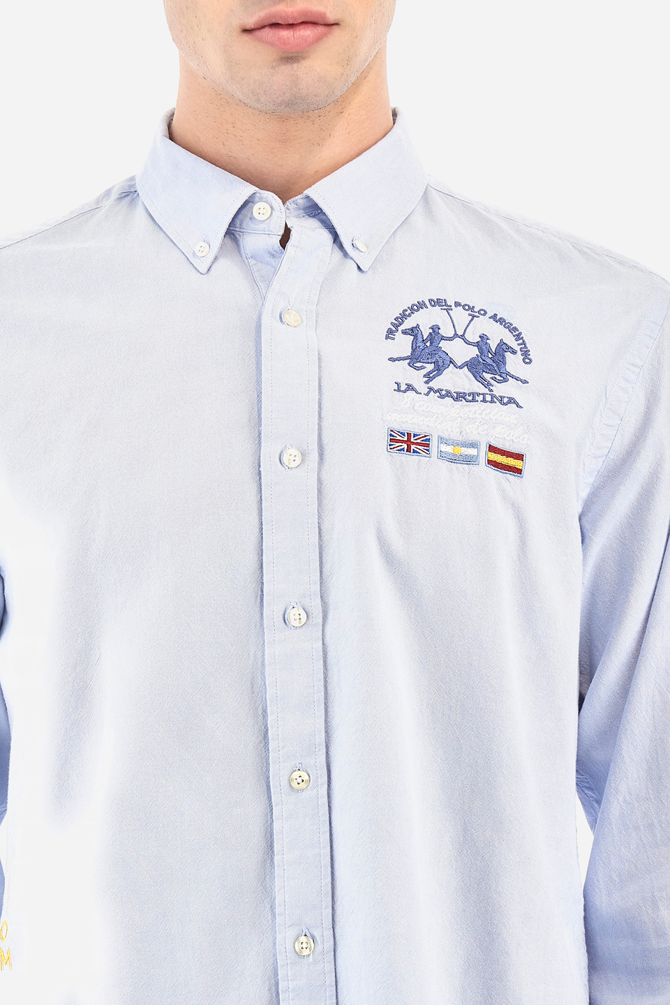 Men's regular fit long-sleeved shirt in cotton - Vilelmo | La Martina - Official Online Shop