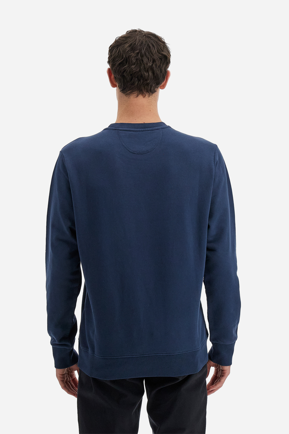 Polo Academy men's full-zip crewneck sweatshirt in solid color with large logo - Vander | La Martina - Official Online Shop