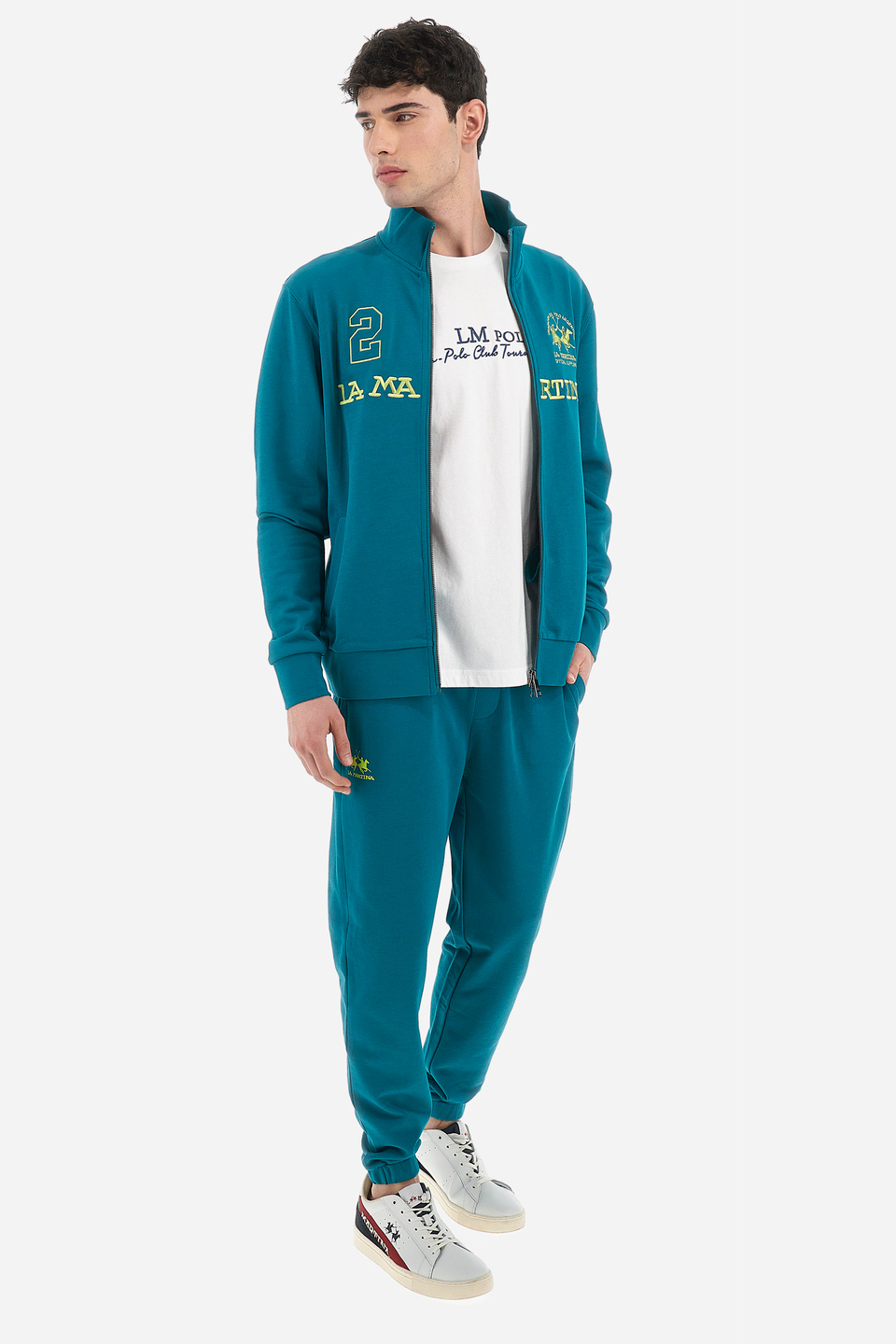 Langarm-Sweatshirt mit Reißverschluss für Herren in normaler Passform - Quilt | La Martina - Official Online Shop