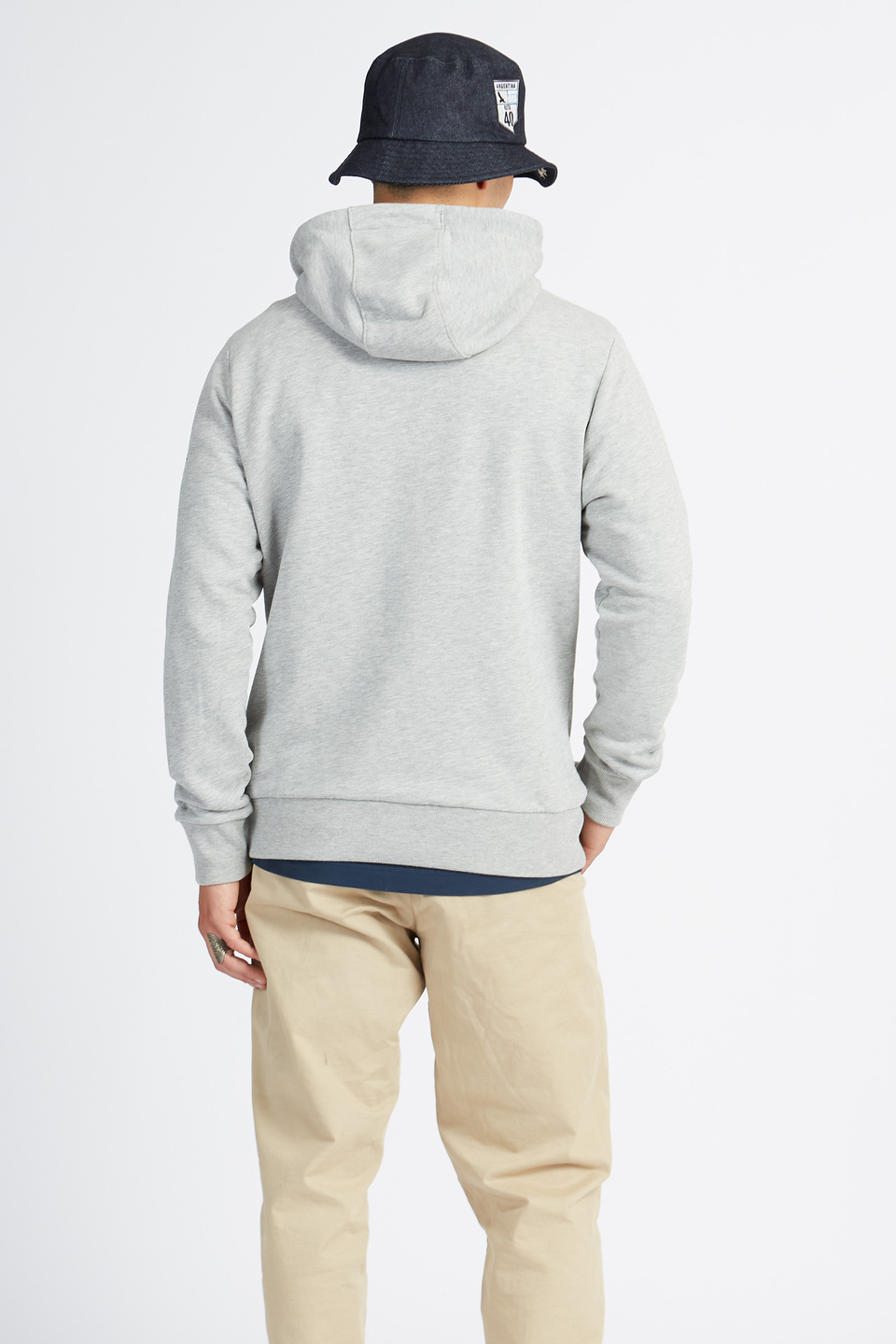 Polo Academy men's full-zip sweatshirt with hood and drawstrings in solid color with logo on the shoulder - Vanek | La Martina - Official Online Shop
