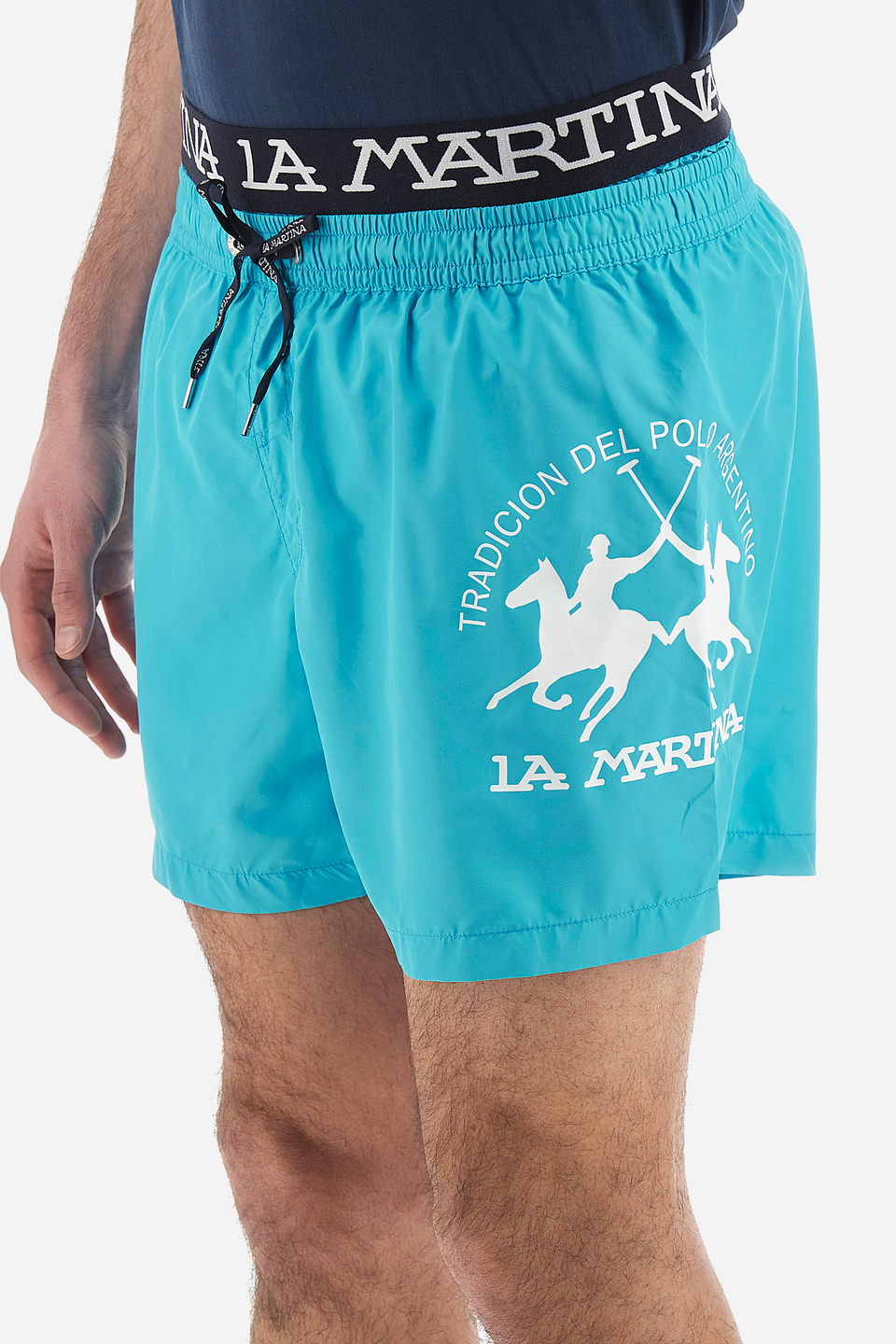 Regular fit men's swim trunks with drawstring waist - Virdis Blue Atoll ...