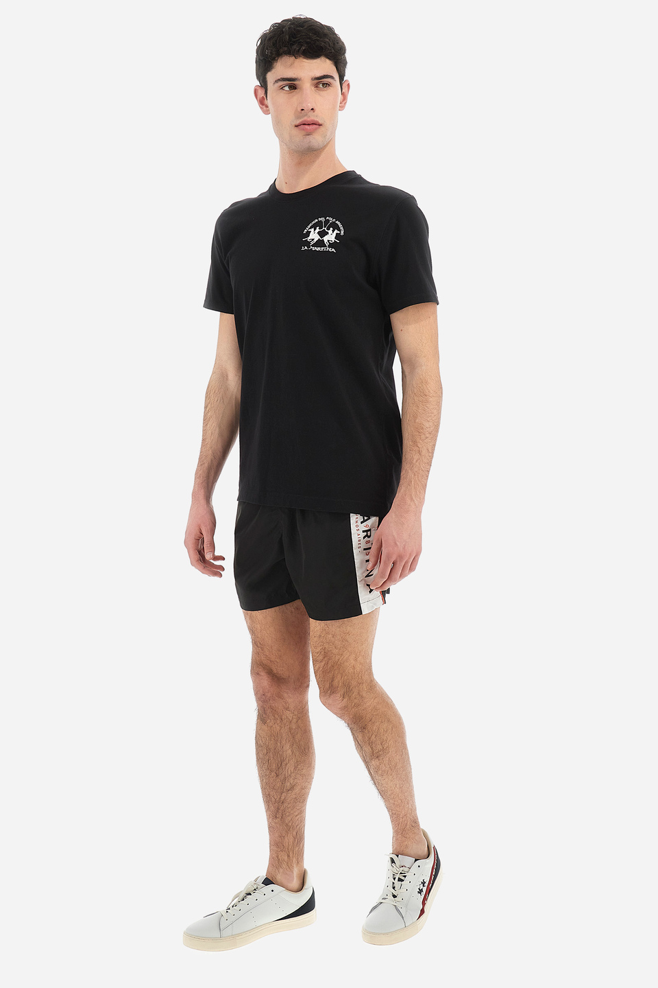 Regular fit men's swim trunks with drawstring waist - Vittoriano | La Martina - Official Online Shop