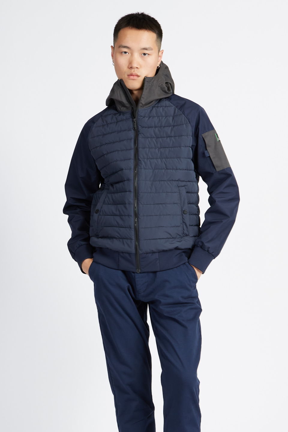 Veste homme Polo Academy couleur unie zippée à capuche avec poches boutonnées - Vannie | La Martina - Official Online Shop