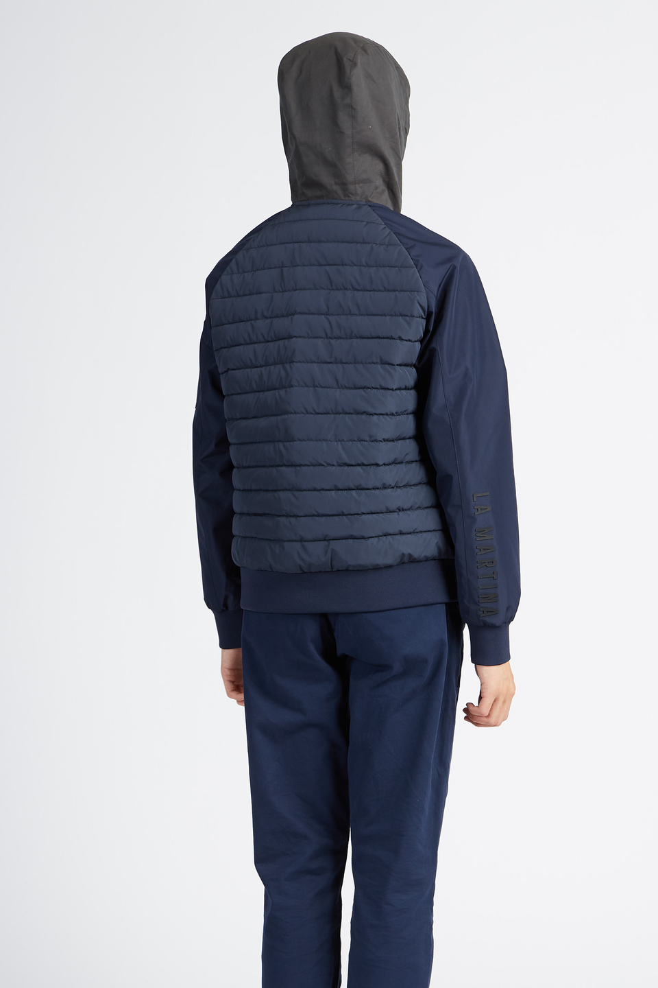 Veste homme Polo Academy couleur unie zippée à capuche avec poches boutonnées - Vannie | La Martina - Official Online Shop