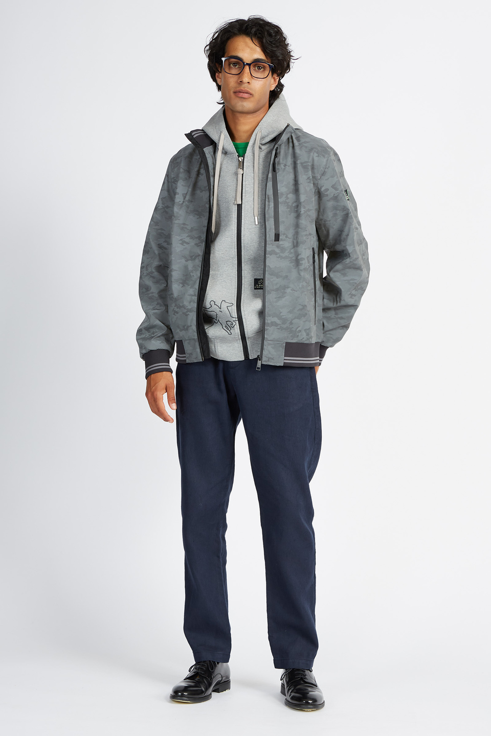 Men's full zip hooded camouflage jacket Logos - Varick | La Martina - Official Online Shop