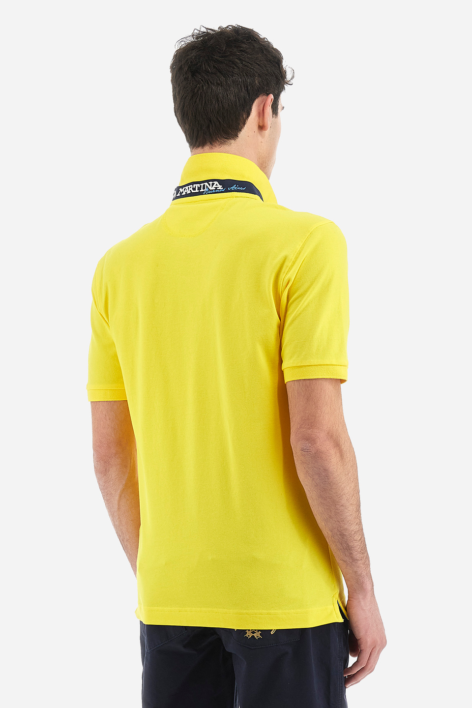 Short-sleeves man polo in cotton-stretch slim fit  -  Eduardo | La Martina - Official Online Shop
