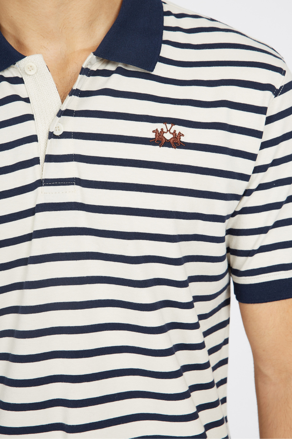 Men's short-sleeved polo shirt in regular fit stretch cotton - Venceslav | La Martina - Official Online Shop