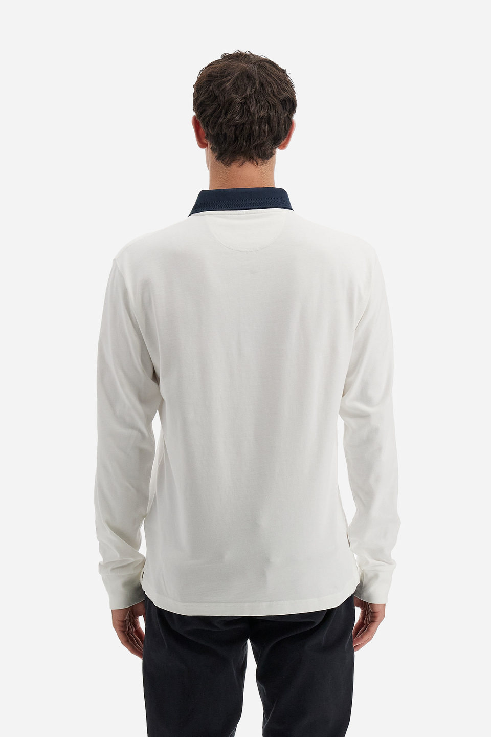 Polo Academy Herren-Langarm-Poloshirt mit kleinem Kontrastkragen-Logo - Vardis | La Martina - Official Online Shop