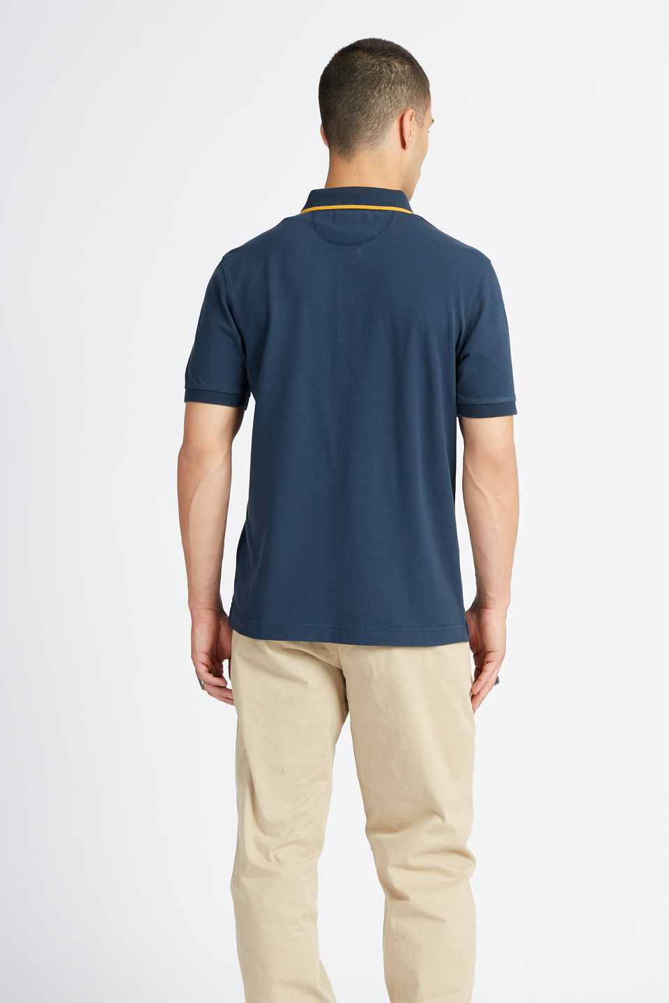 Men's short-sleeved polo shirt Polo Academy solid color small logo on shoulder - Vardon | La Martina - Official Online Shop